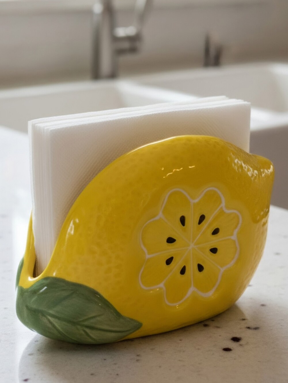 Vintage Cottagecore Ceramic Lemon Napkin Holder 🍋